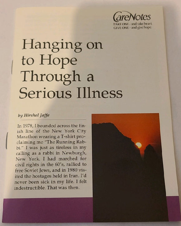 Care Notes - Hanging on to Hope through a Serious Illness booklet