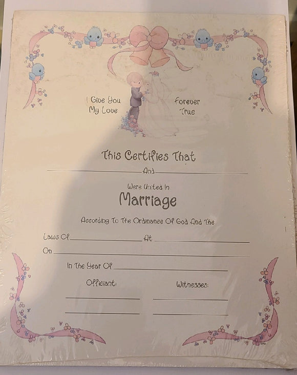 Precious Moments Marriage Certificate